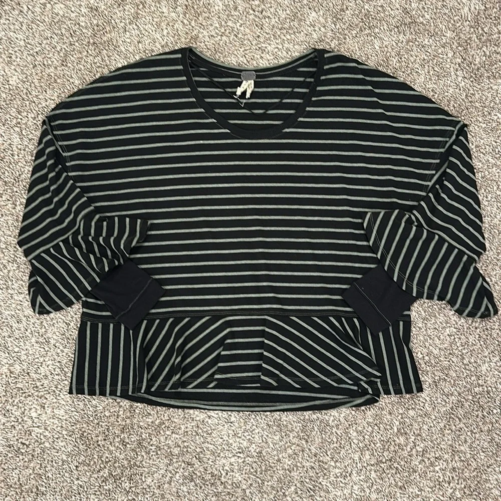 Free People We The Free Round About Striped Long Sleeve Tee Small